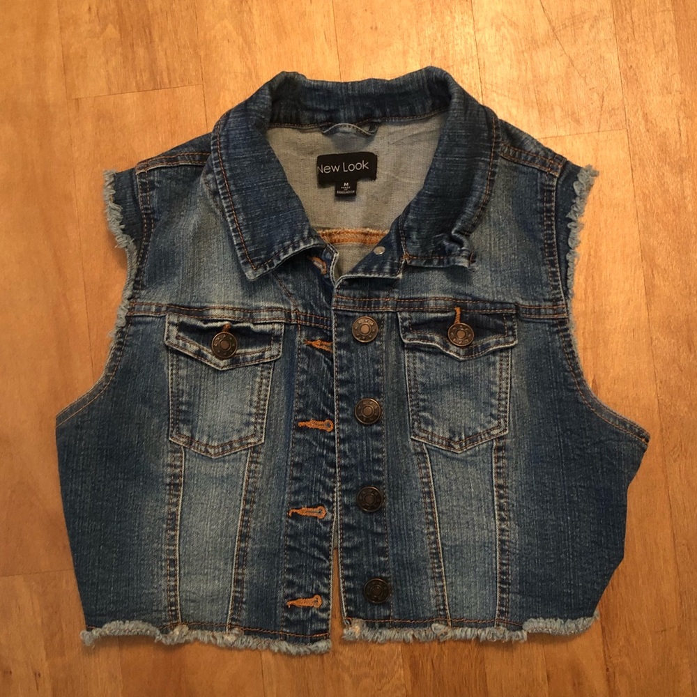 Denim Cropped Vest